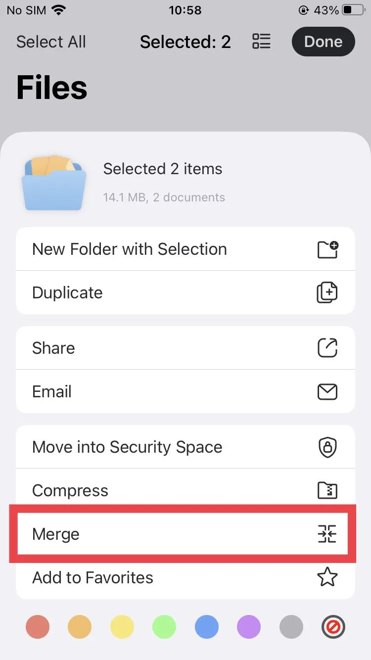 Look for and select the "Merge" option to initiate the merging process