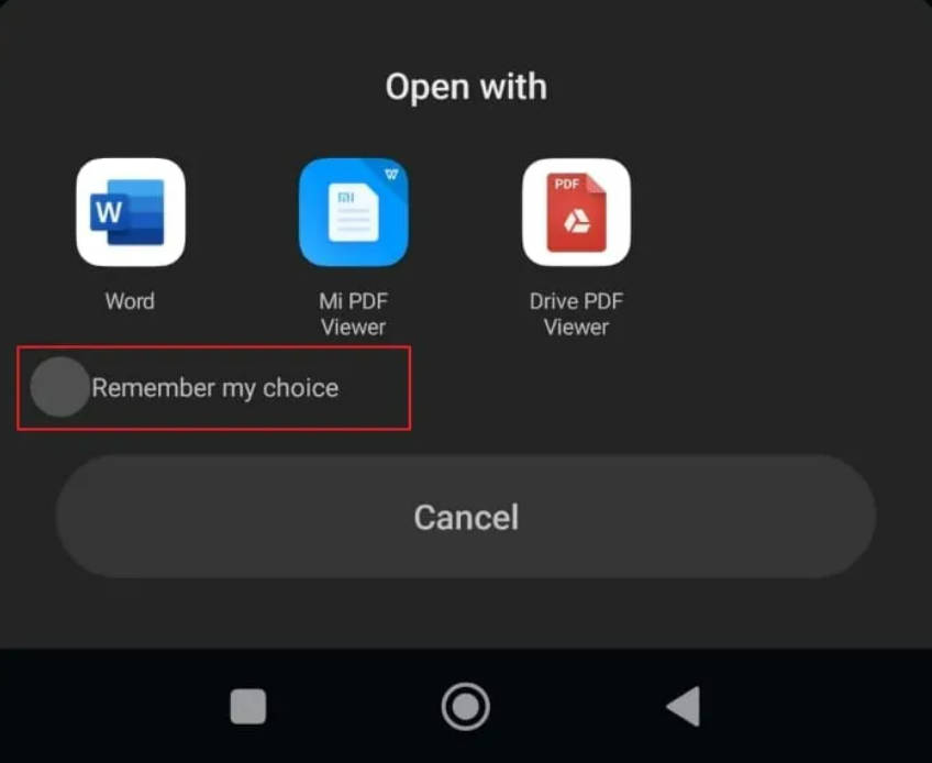 Android PDF için varsayılan uygulamayı değiştir