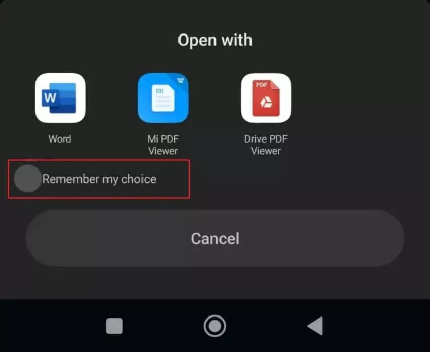 android change default app for pdf