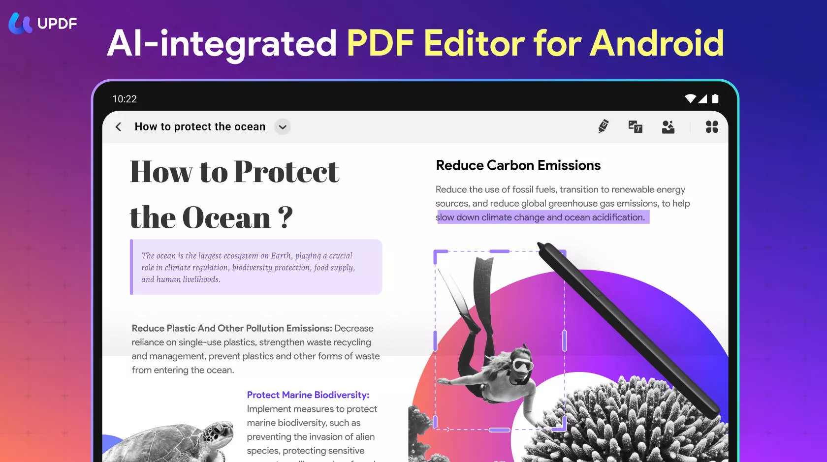 edit pdf on android updf