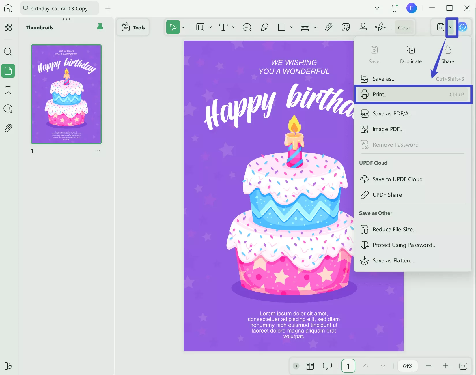 print birthday wishes for wife