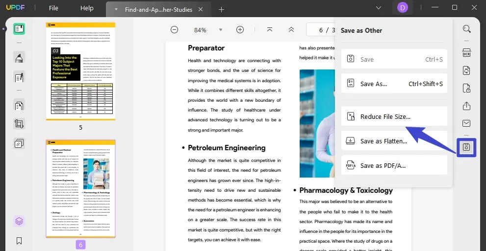 compresser PDF dans Adobe Acrobat