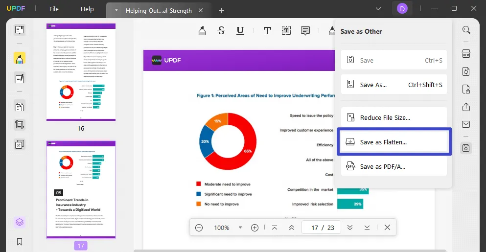 flatten pdf online with updf