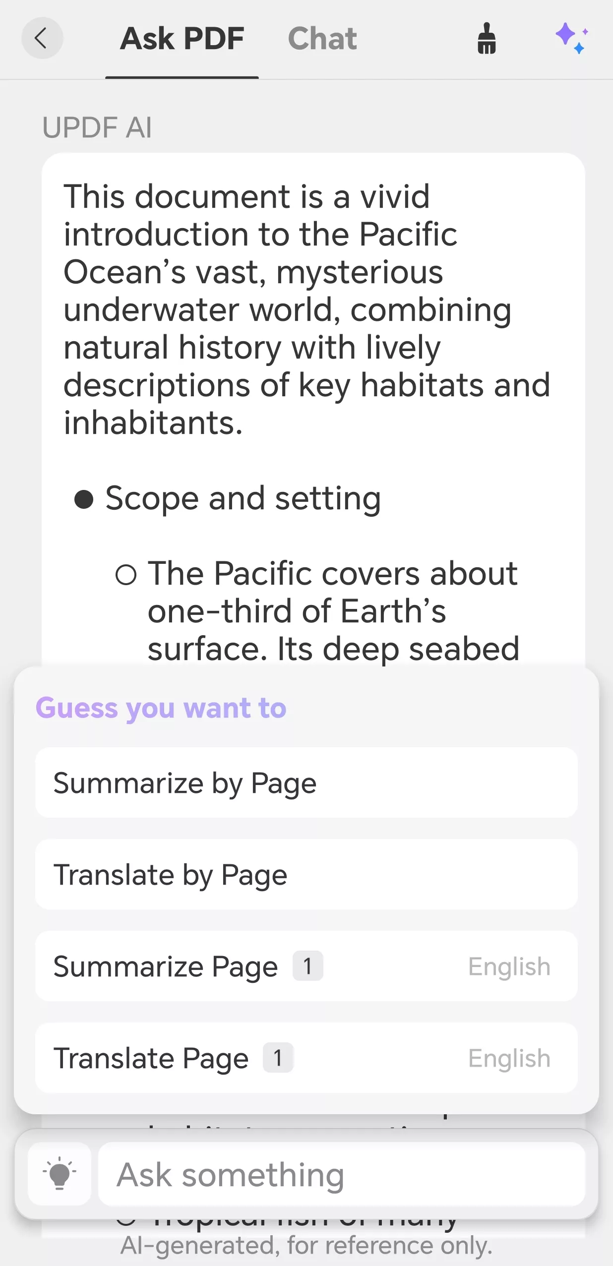 updf ai on android helps you summarize