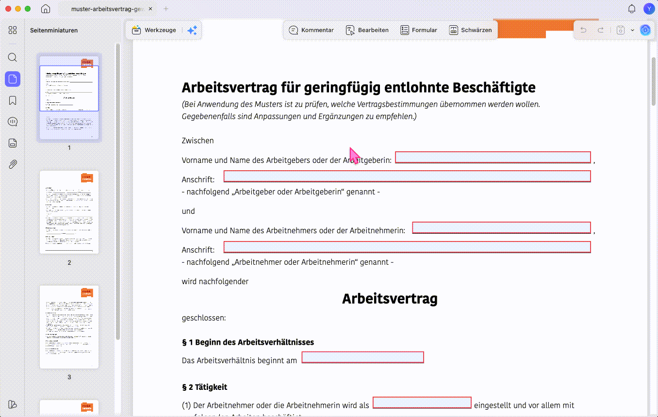 Leere Seite zum PDF hinzufügen, PDF aktualisieren, GIF
