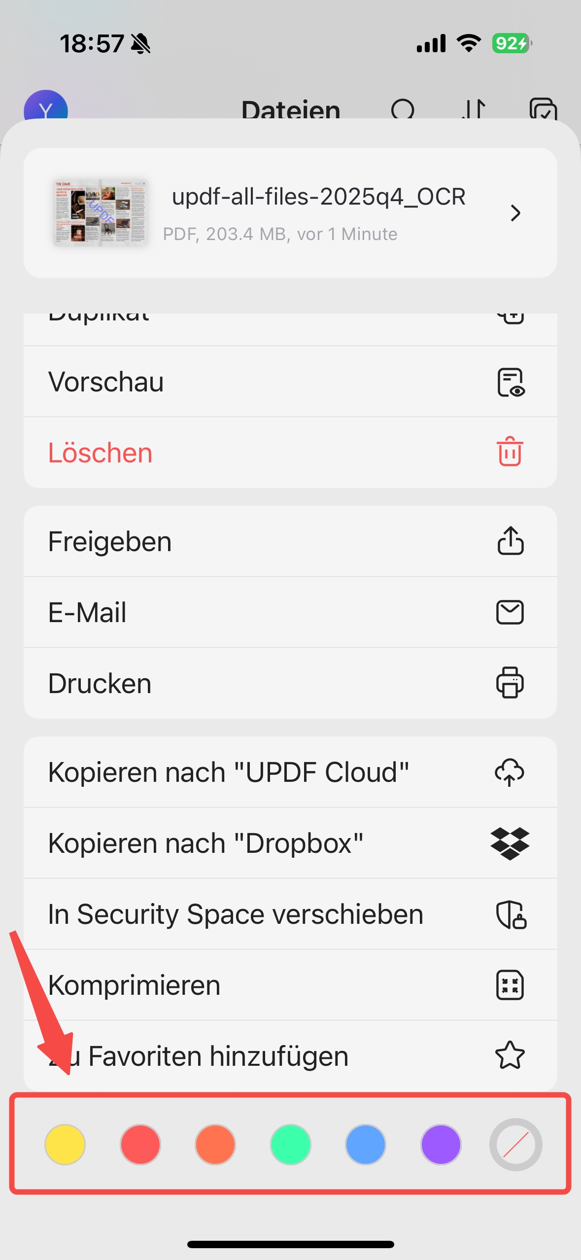 markierung zu pdf hinzufügen