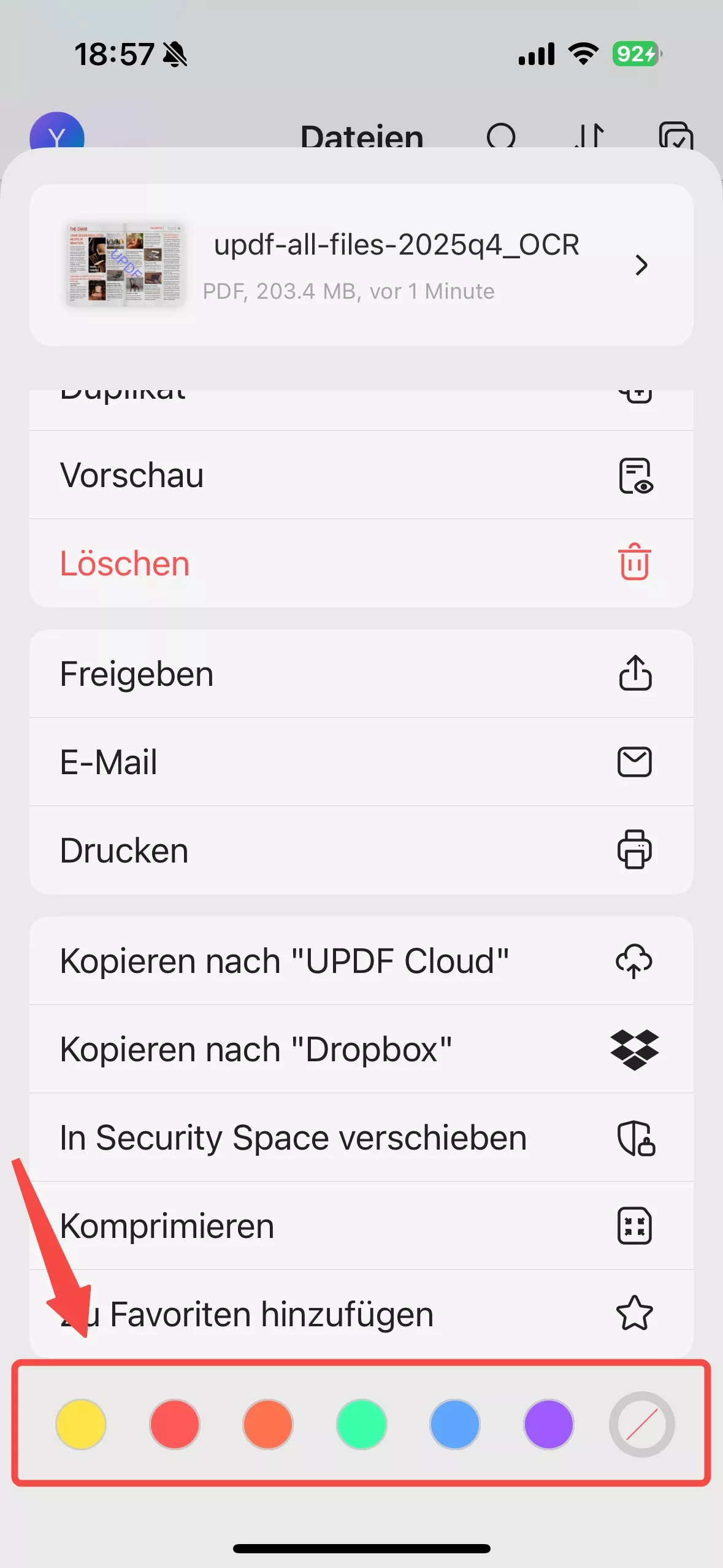 markierung zu pdf hinzufügen