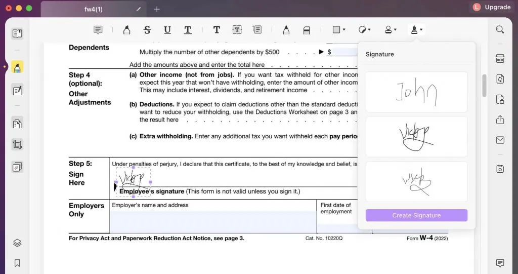 how to fill out a w4 form and sign form