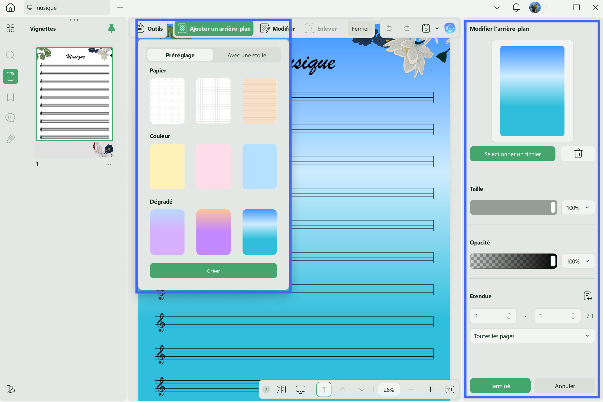 changer couleur fond page