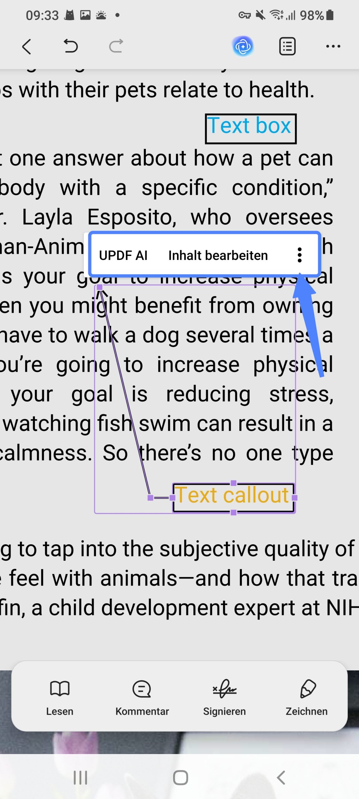 Textlegende hinzufügen