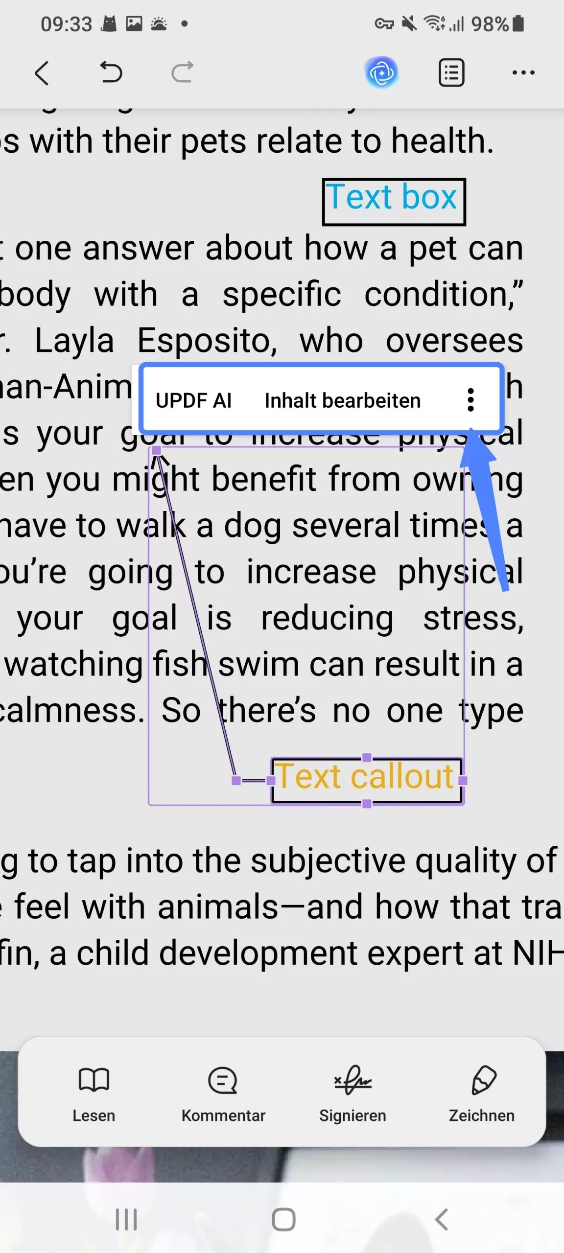 Textlegende hinzufügen