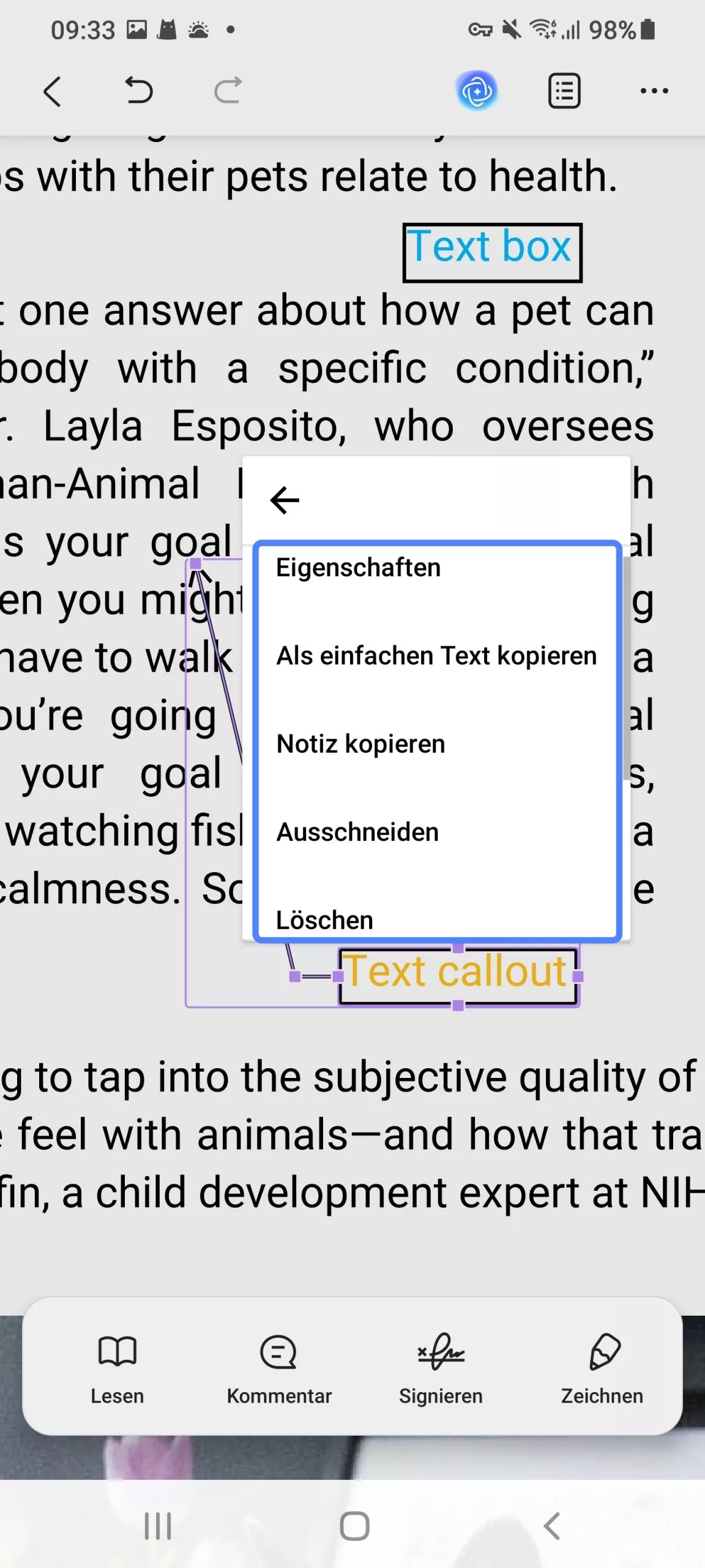 Textlegende hinzufügen