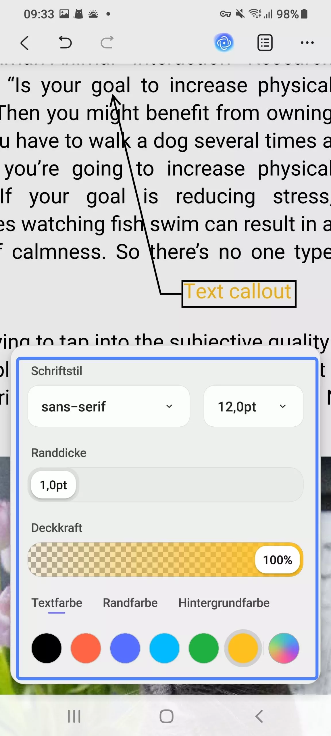 Textlegende hinzufügen