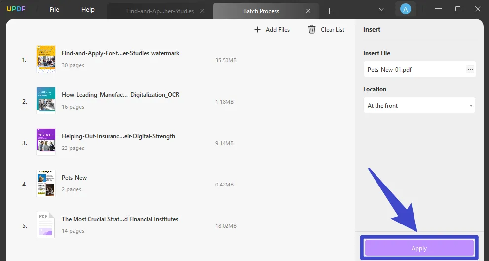 Batch-PDF in mehrere PDFs einfügen