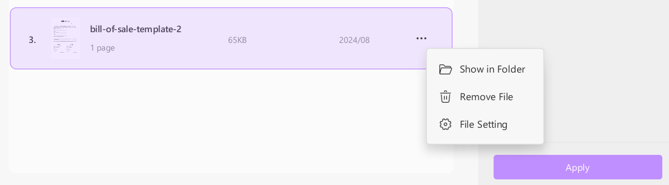 batch combine file setting