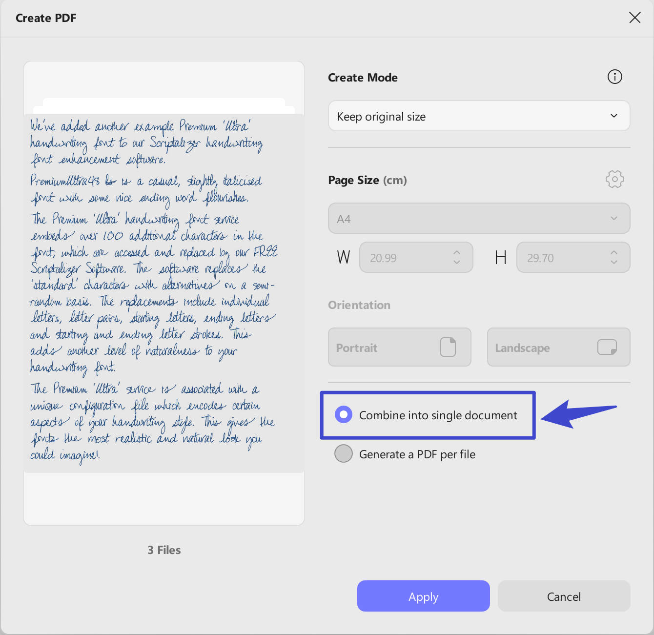 combine all images into one pdf
