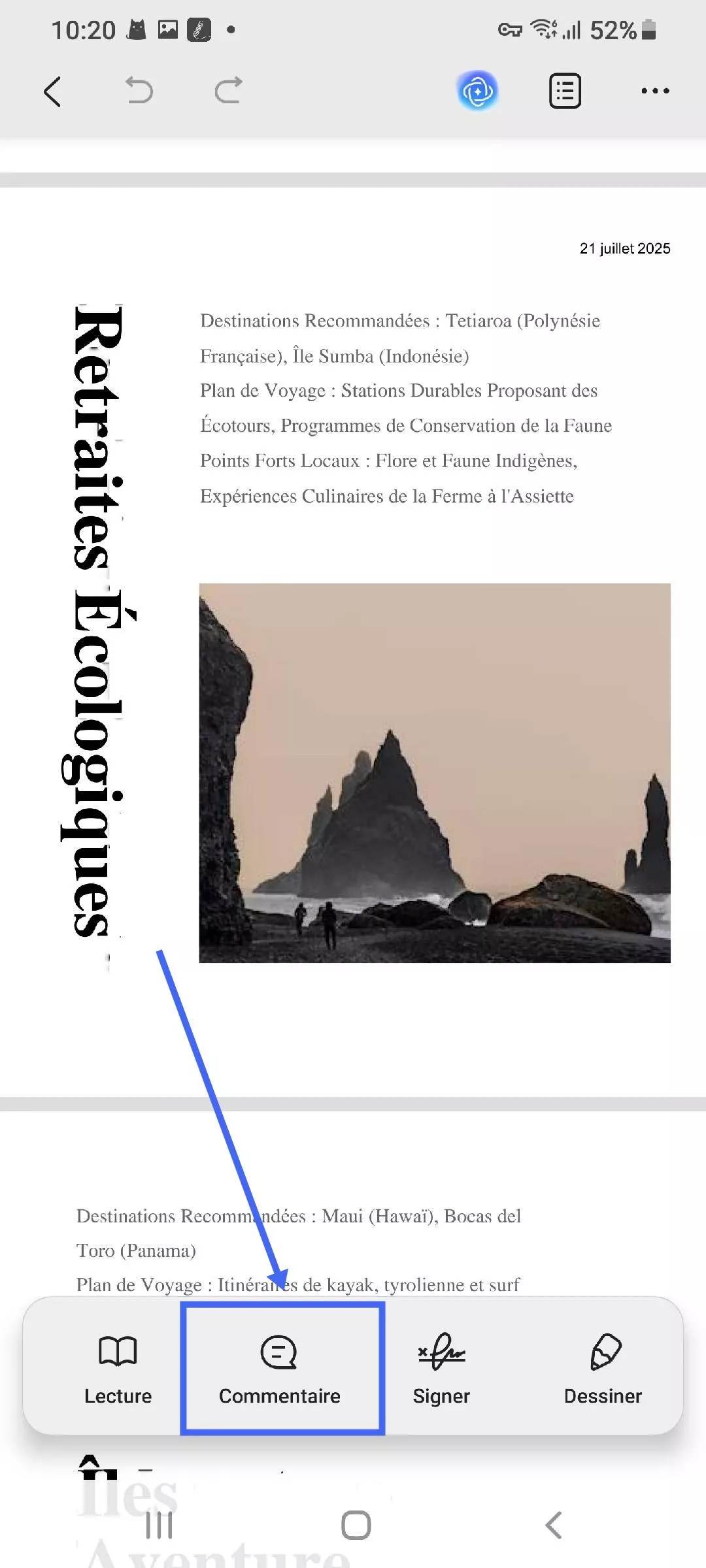 sélectionnez l'option de surbrillance