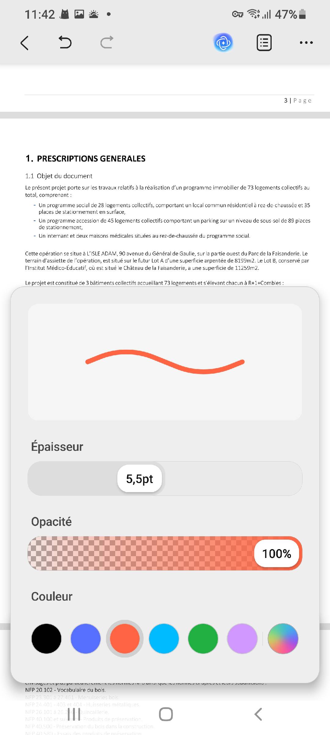 modifier la couleur du crayon