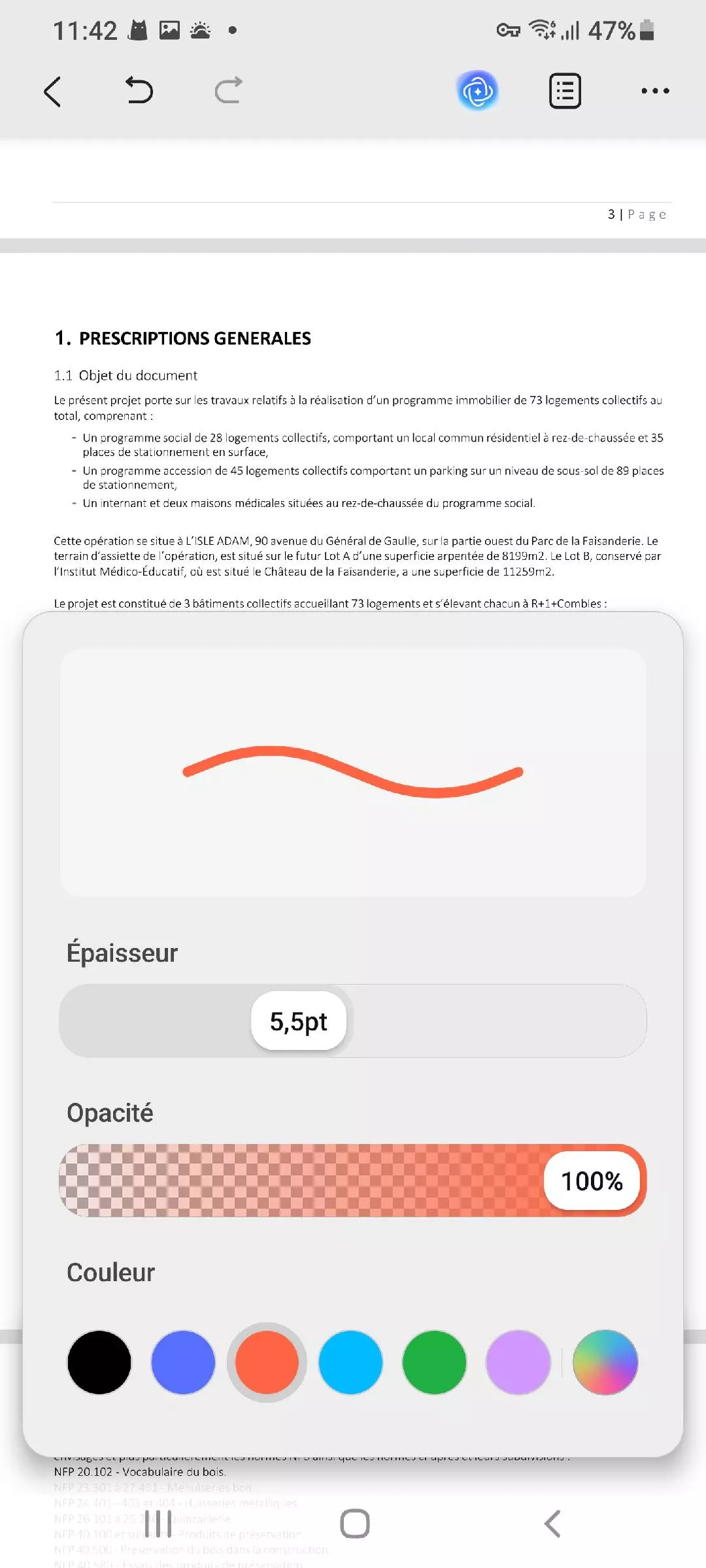 modifier la couleur du crayon