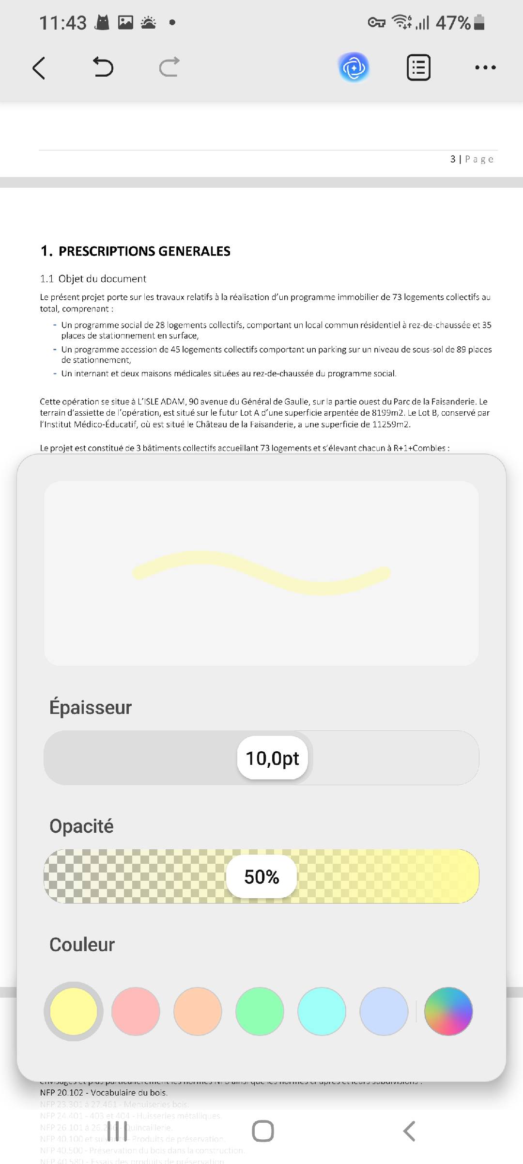 modifier la couleur du crayon