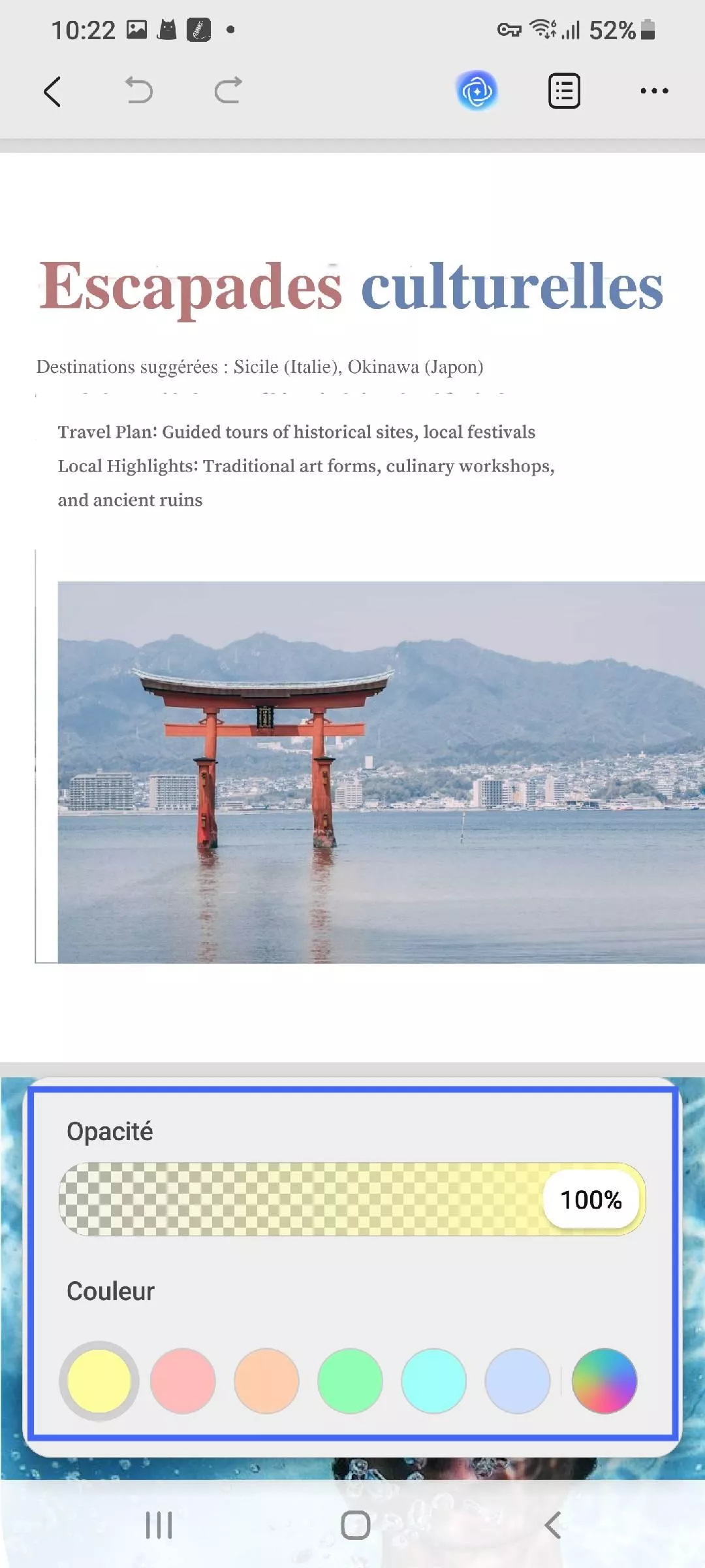 ajuster la couleur de surbrillance