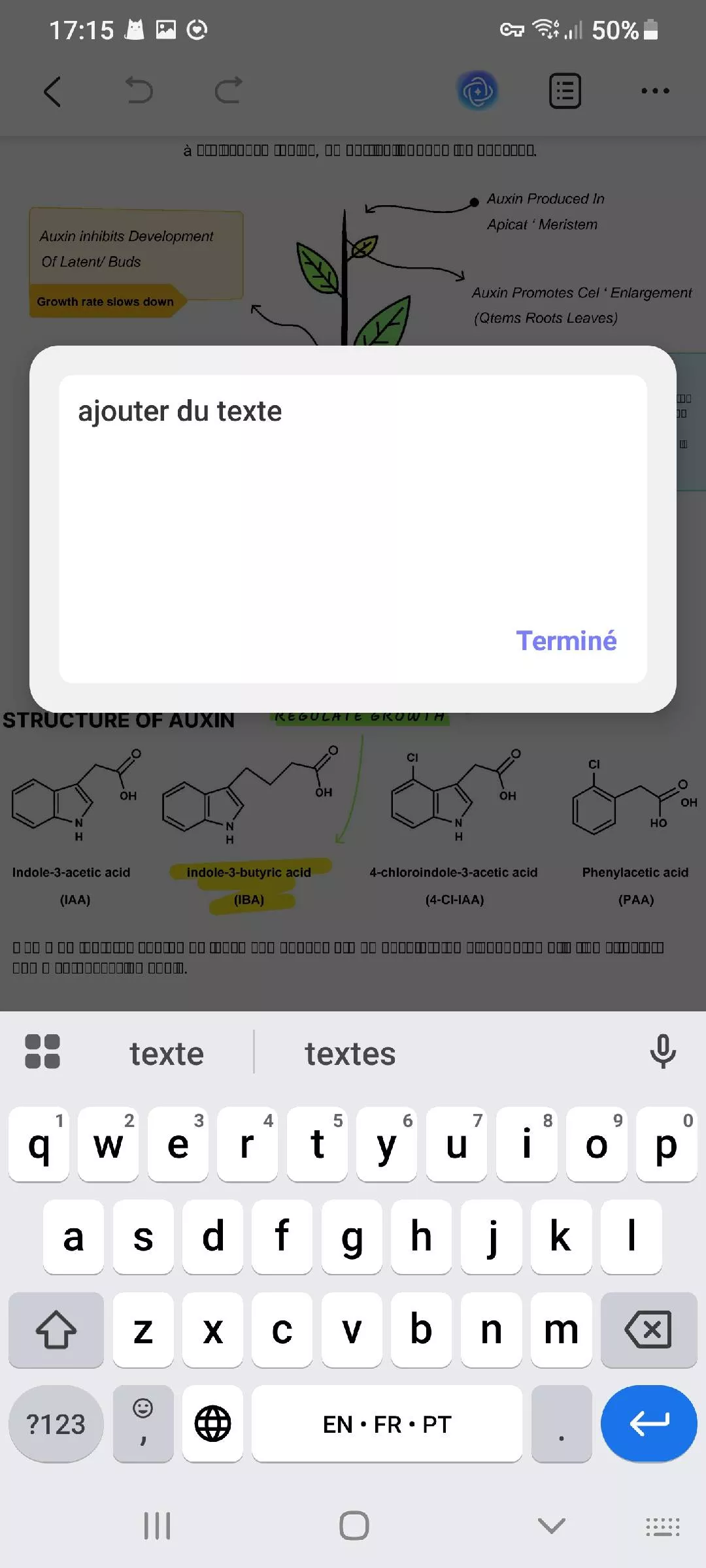 ajouter une légende de texte