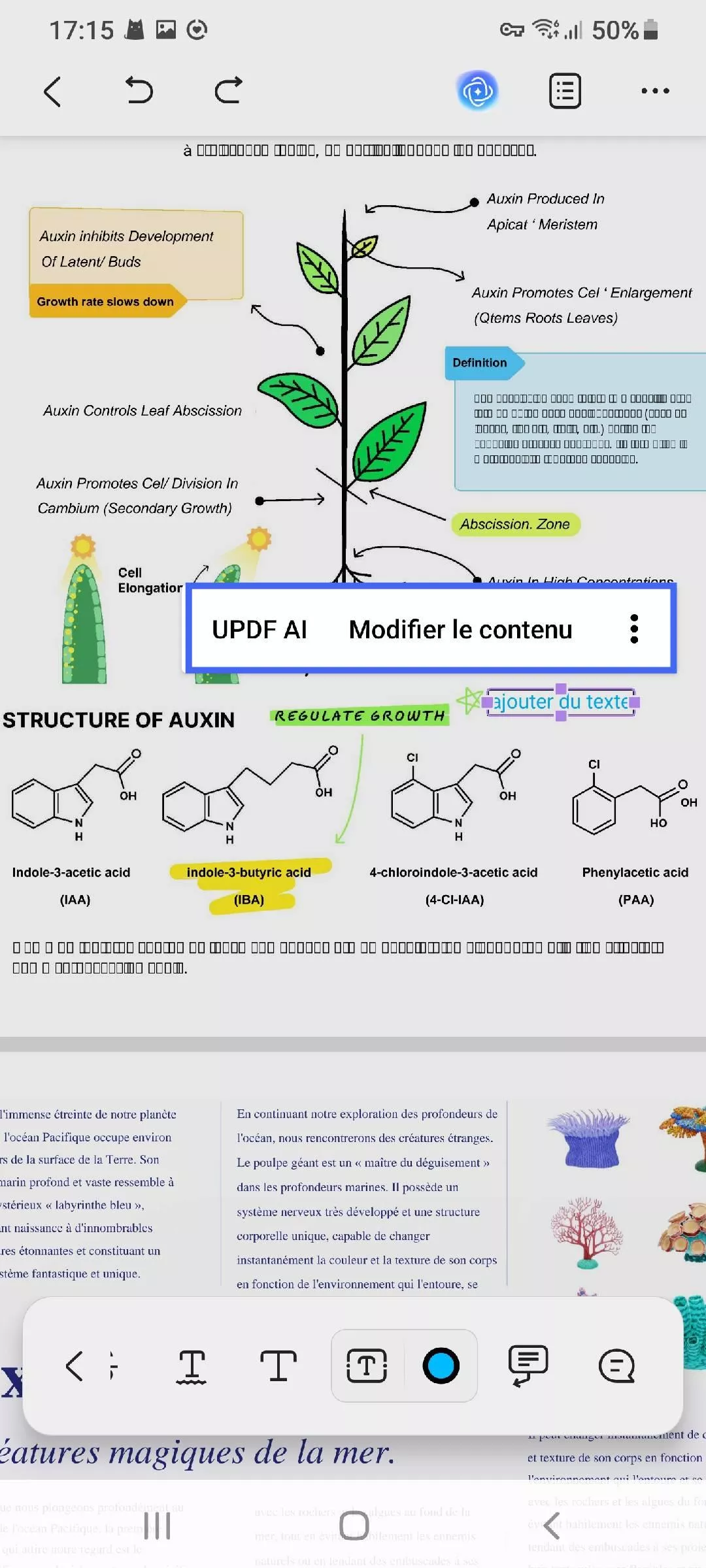 modifier une zone de texte