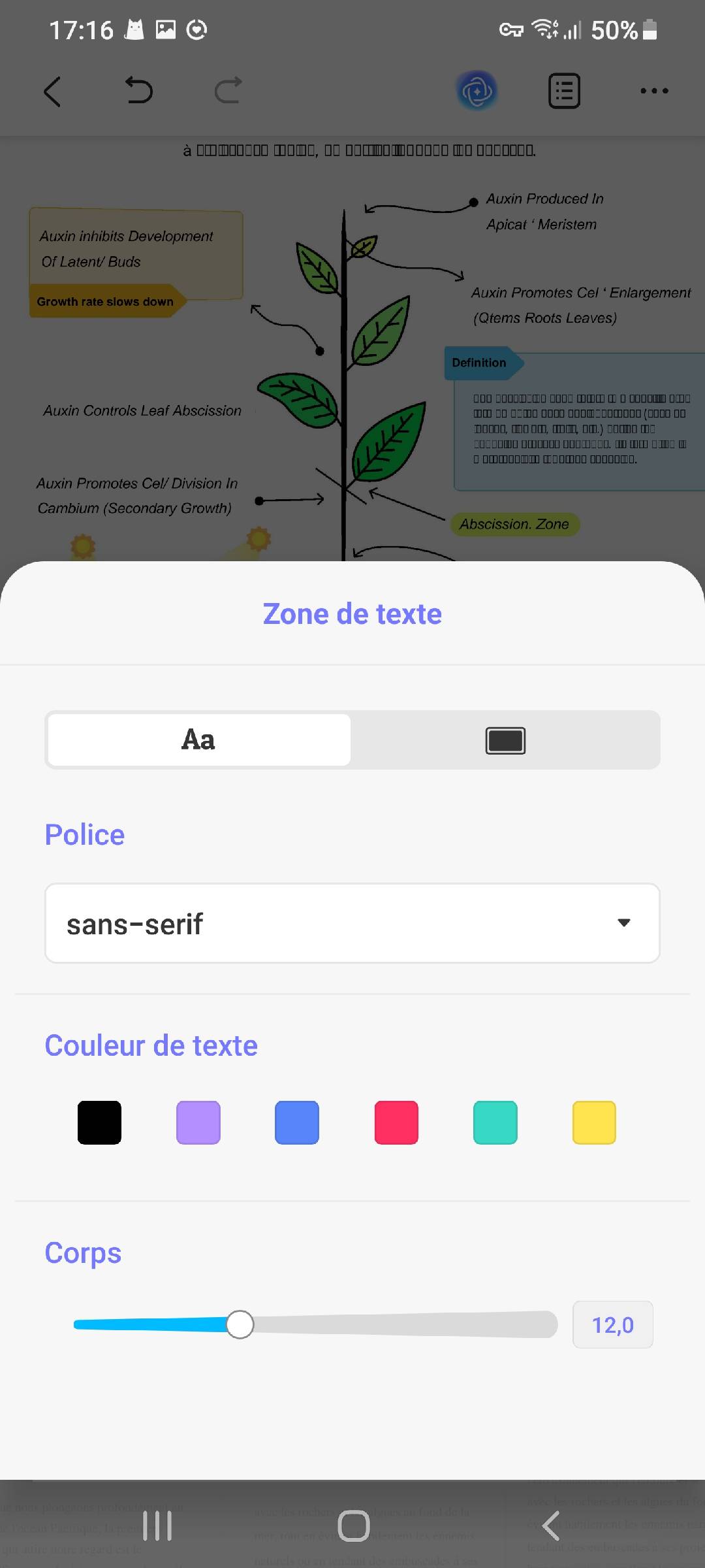 modifier une zone de texte