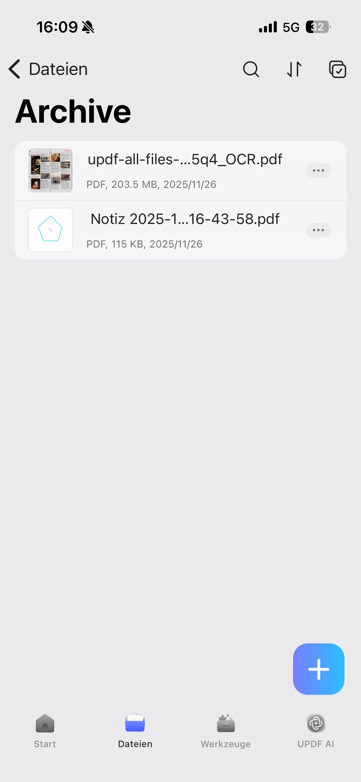 eine Archivdatei in UPDF zu öffnen
