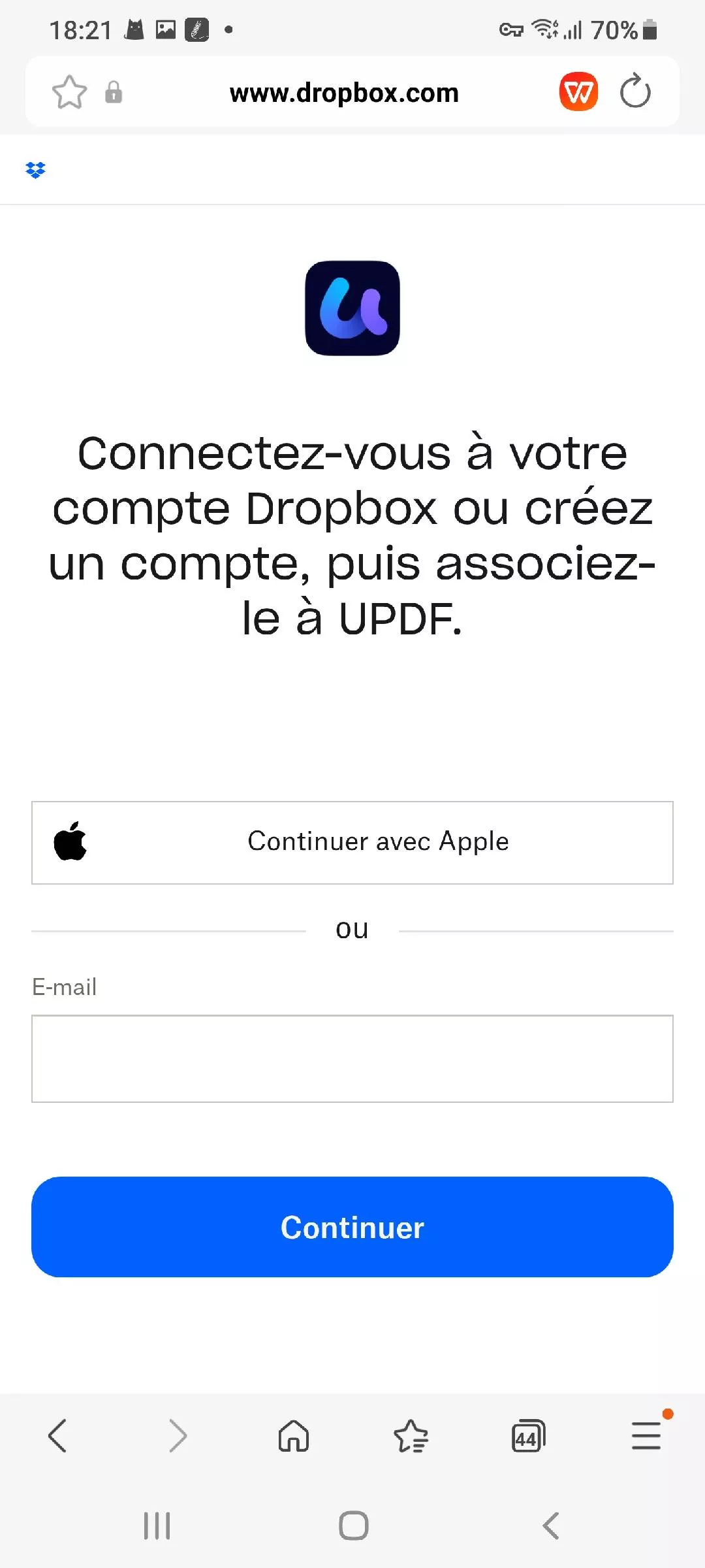 Connectez-vous ou inscrivez-vous à Dropbox