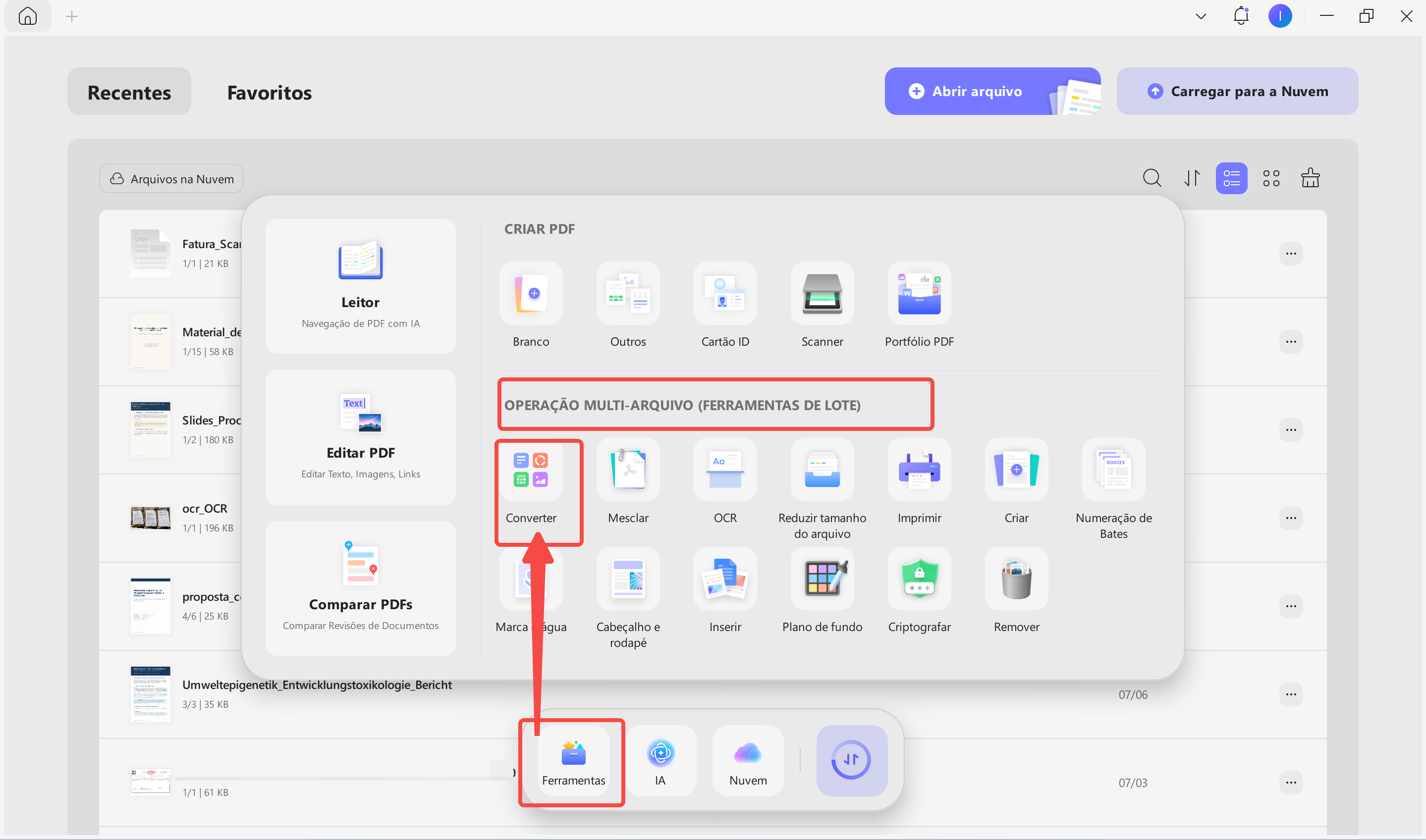 converter muitos pdfs para xml com updf