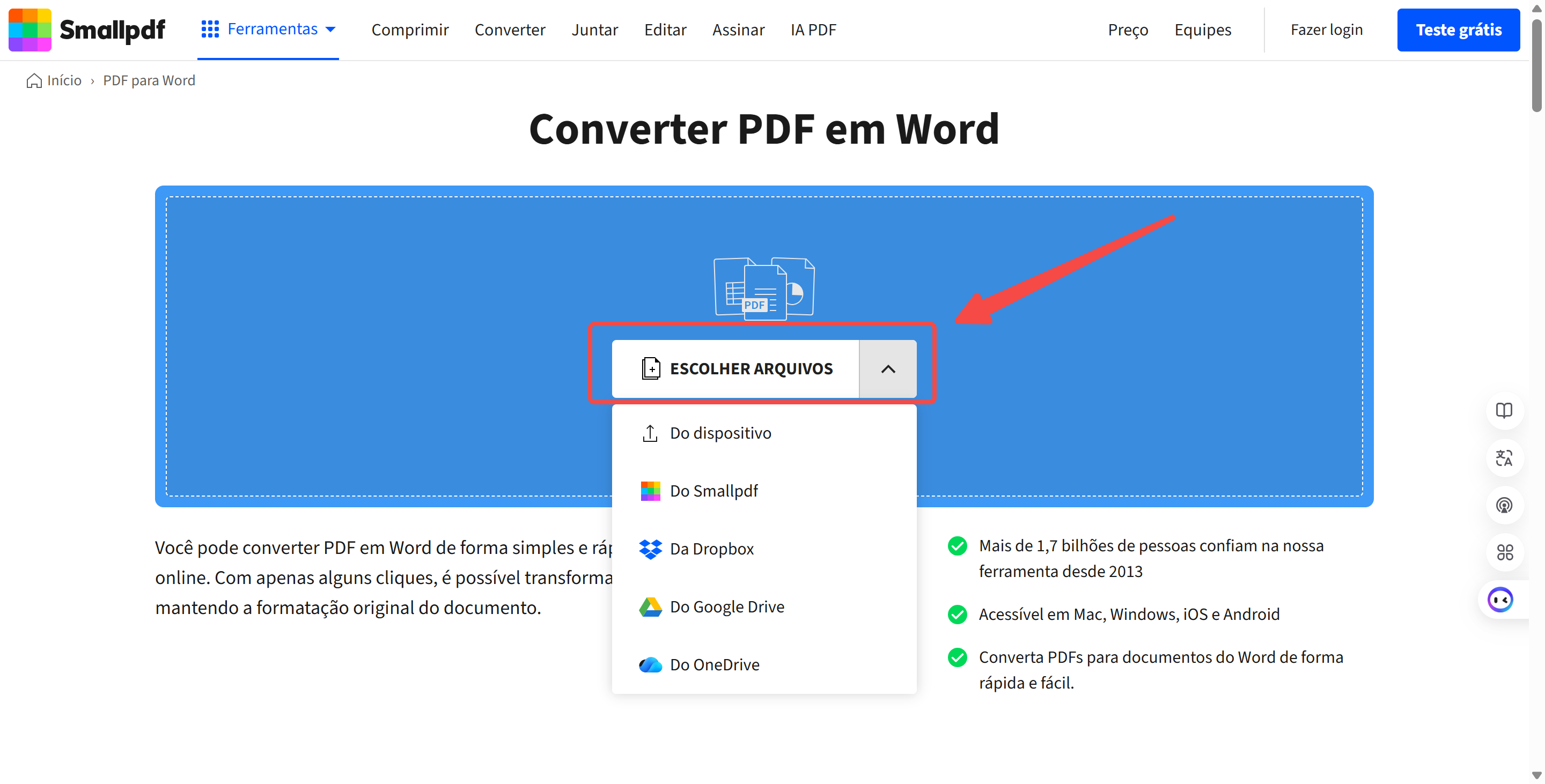 converter pdf para word com smallpdf