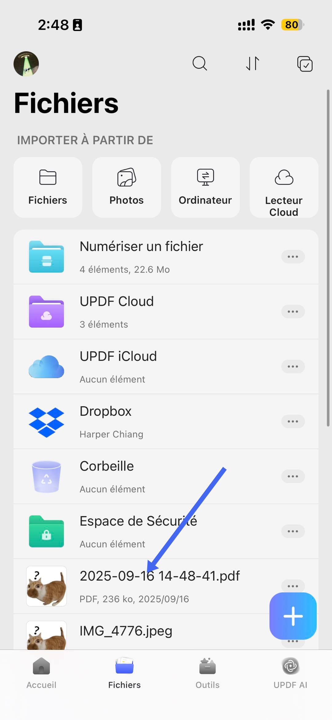 PDF converti en UPDF à partir de plusieurs photos