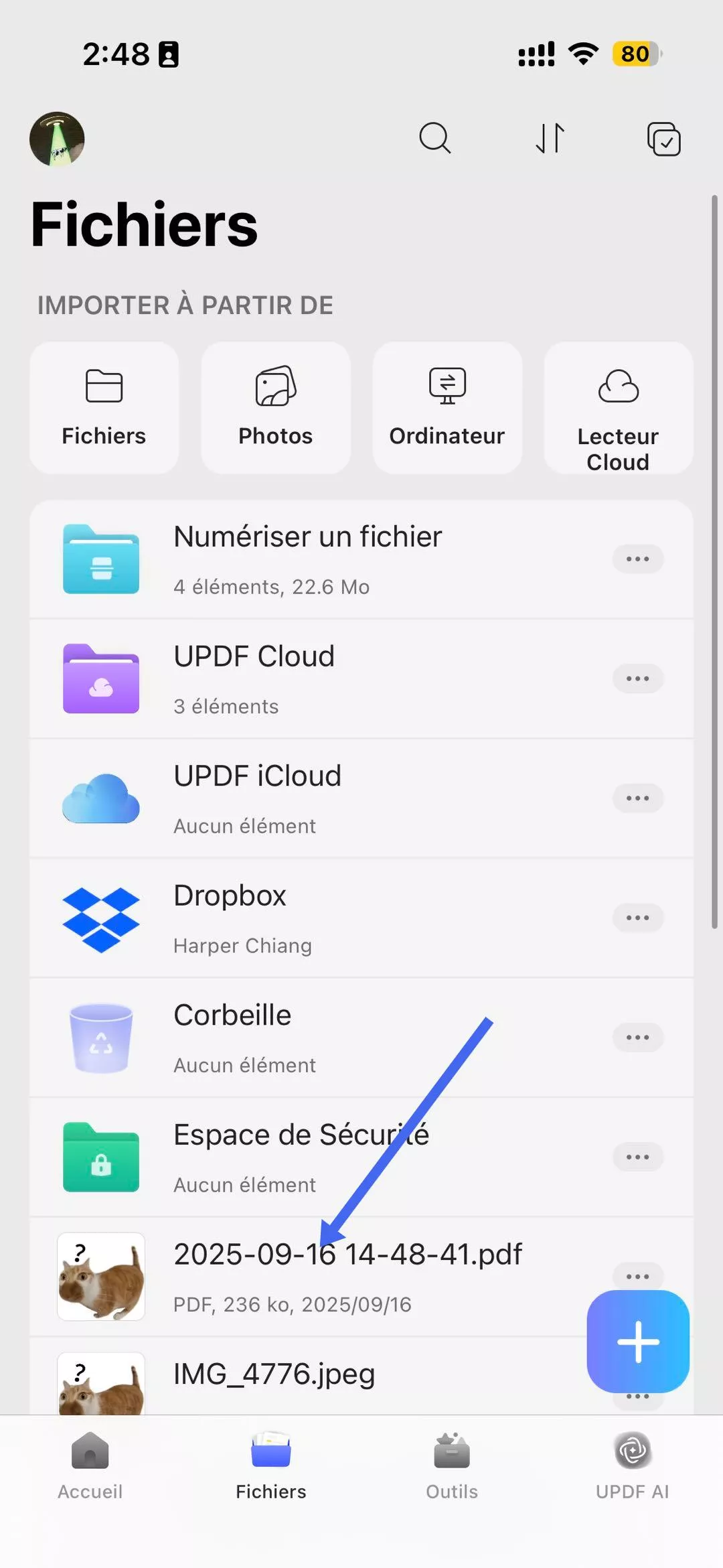 PDF converti en UPDF à partir de plusieurs photos