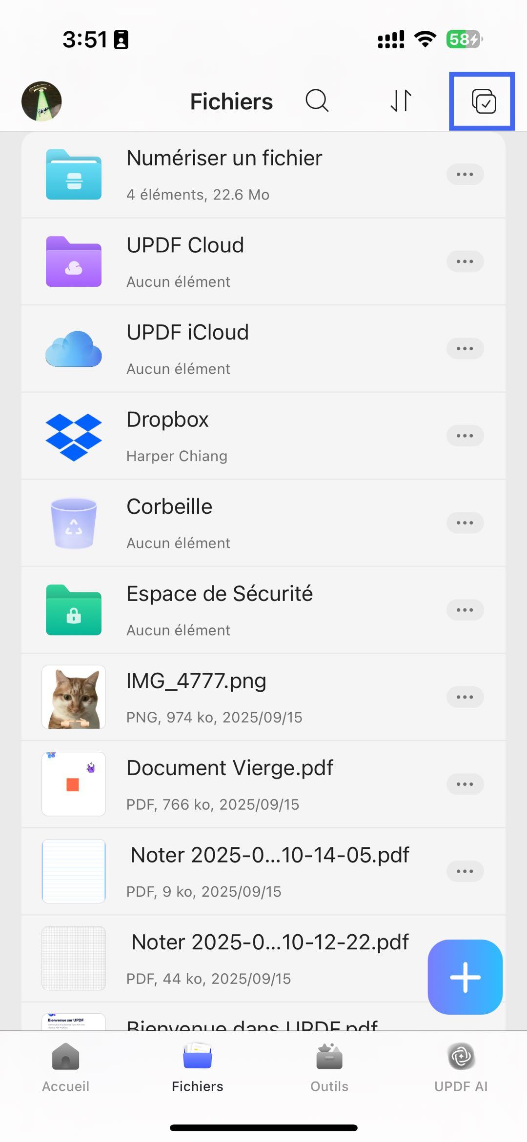 selectionner des images