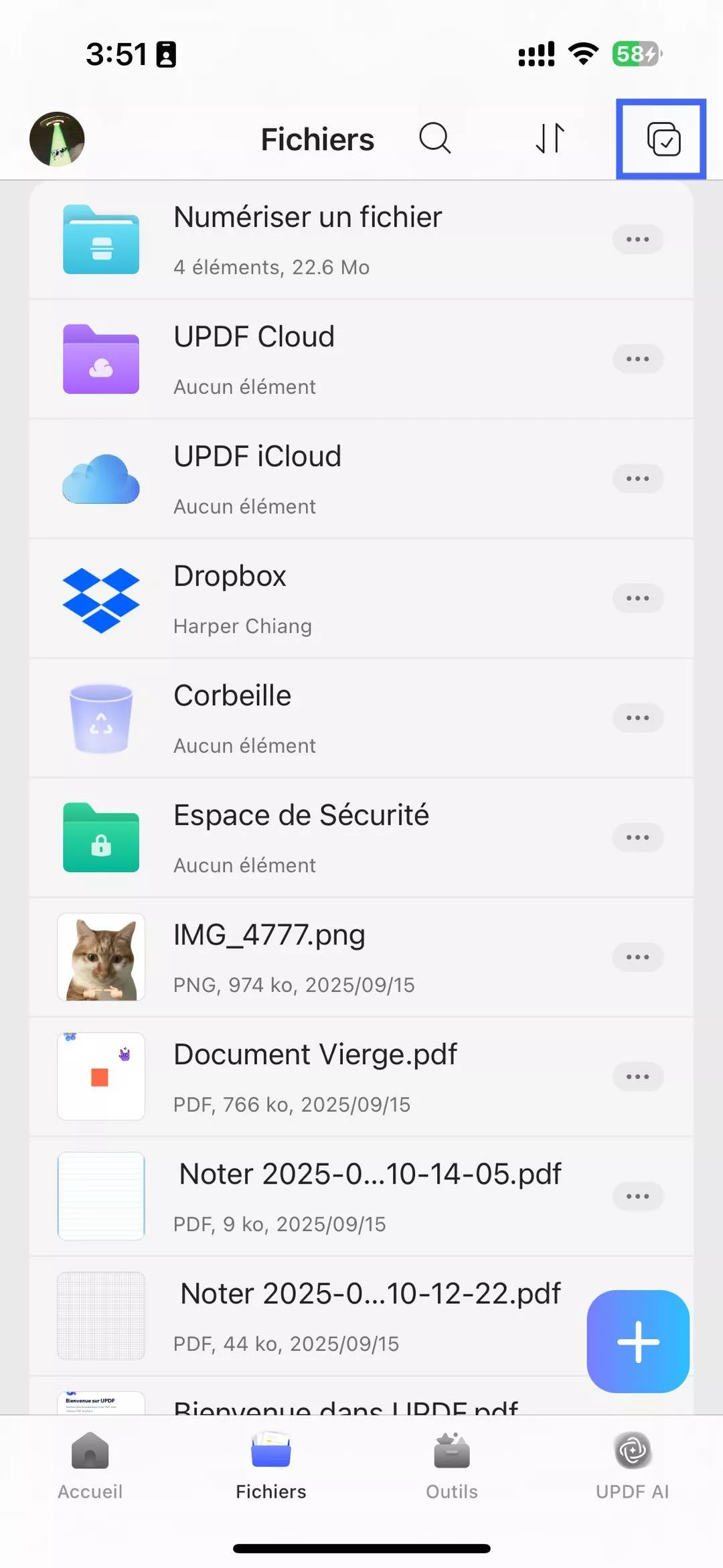 selectionner des images