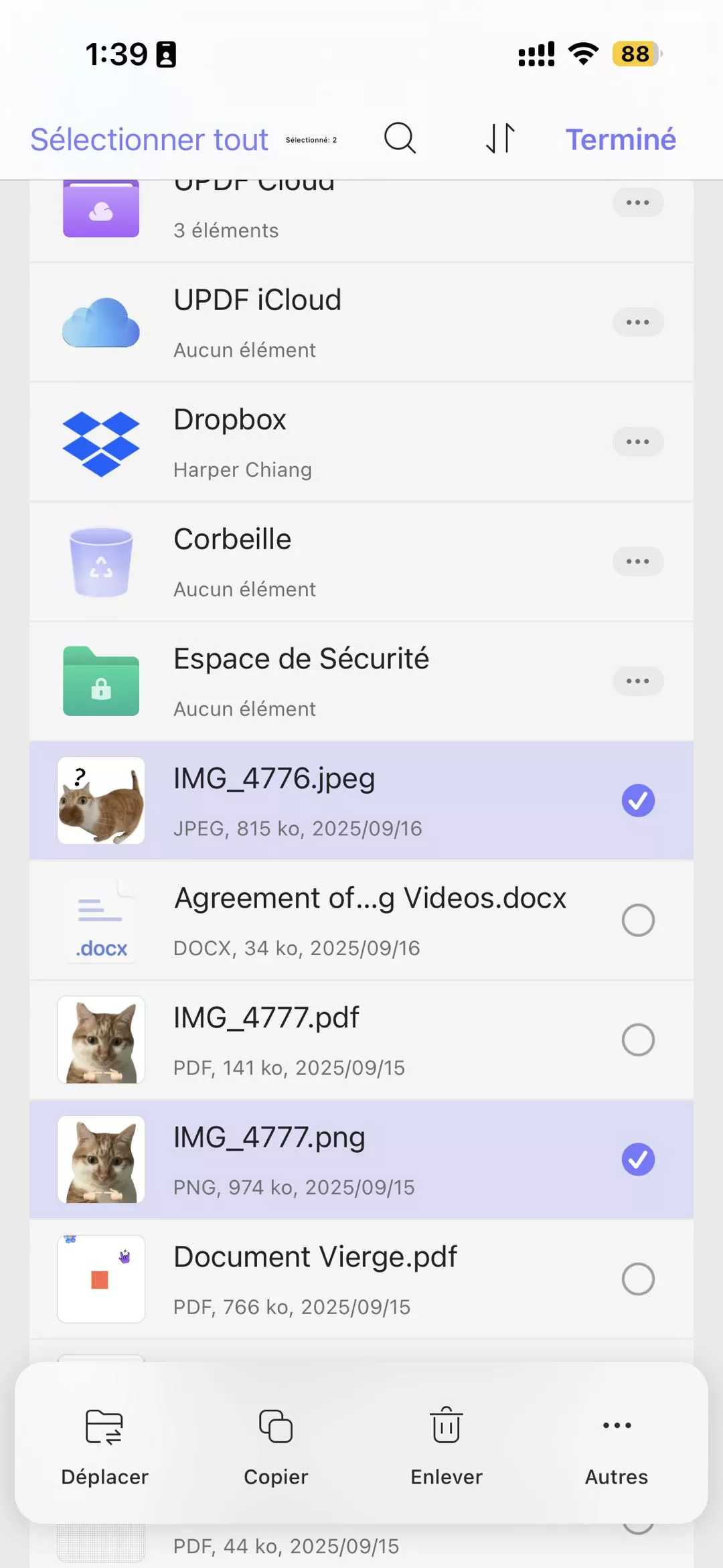 selectionner des images