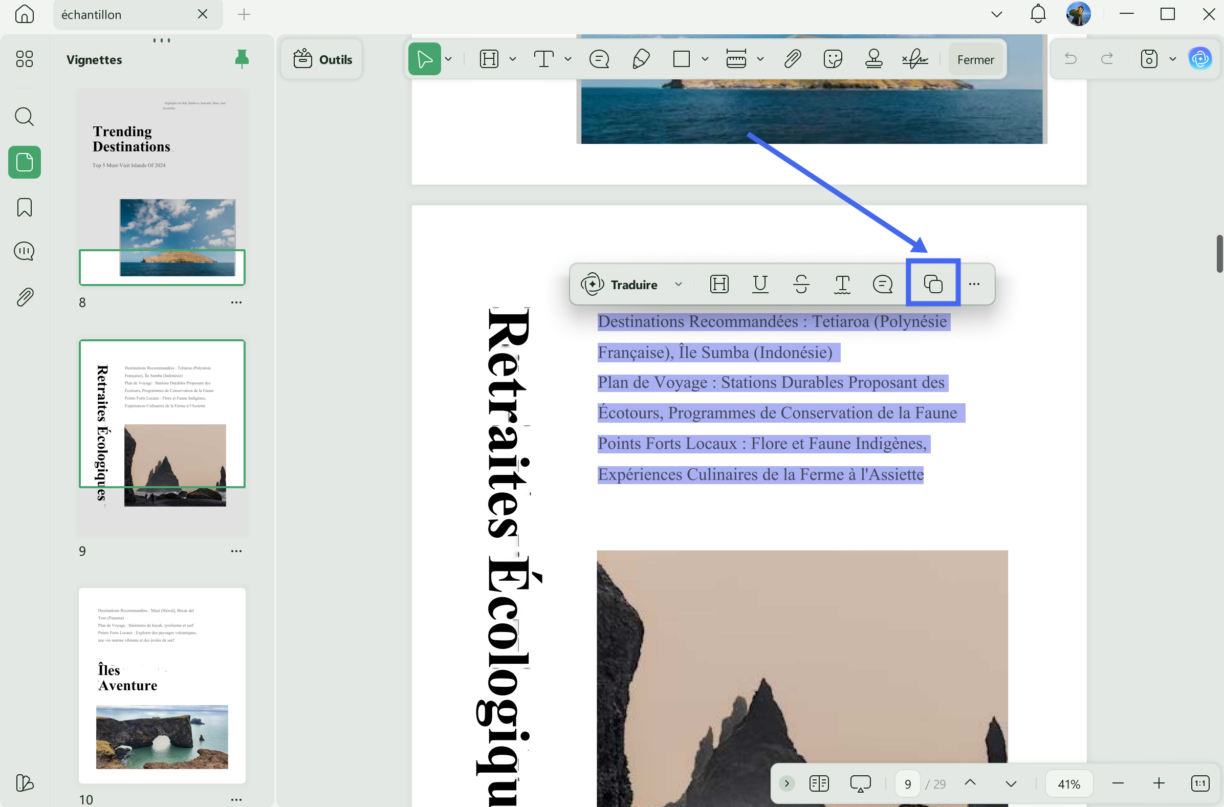 copier texte du pdf