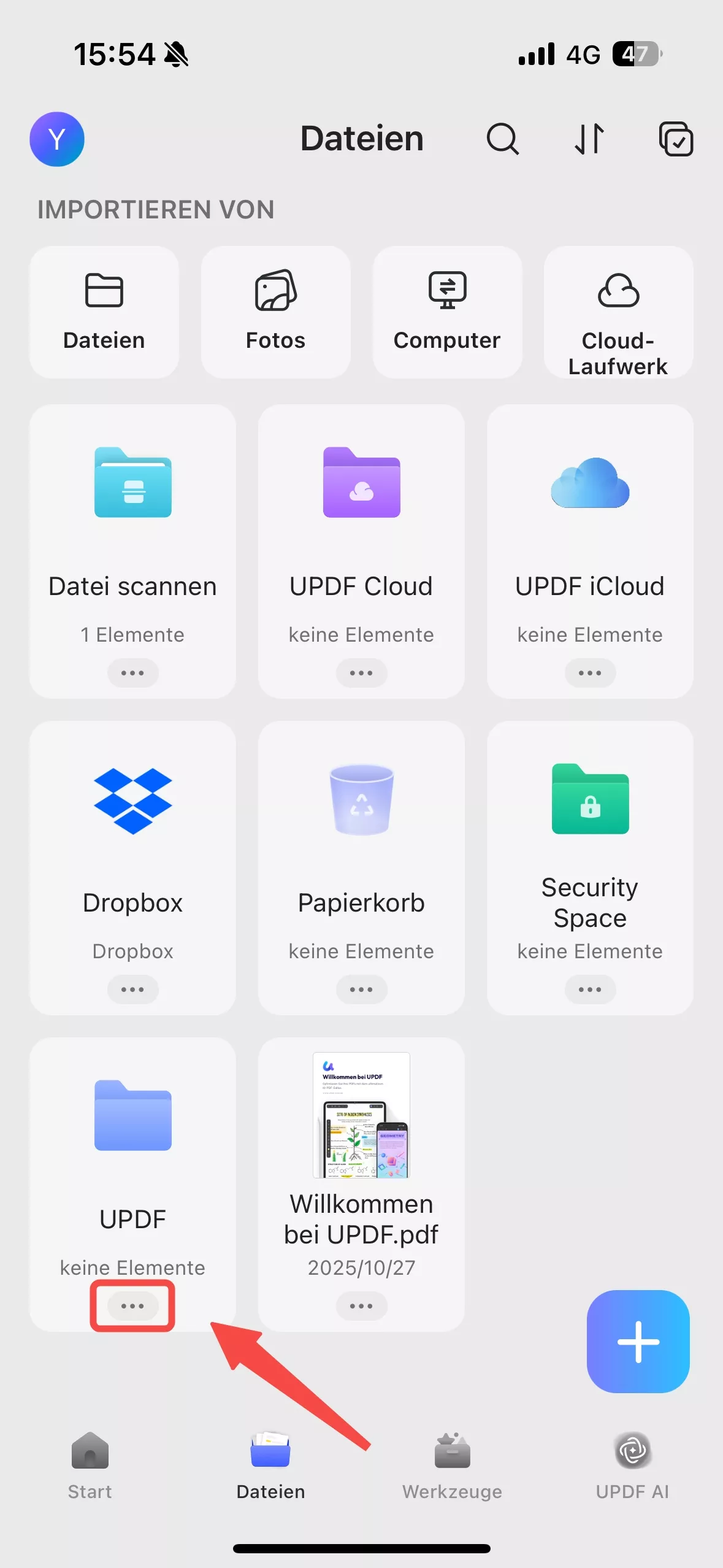 den Ordner verwalten