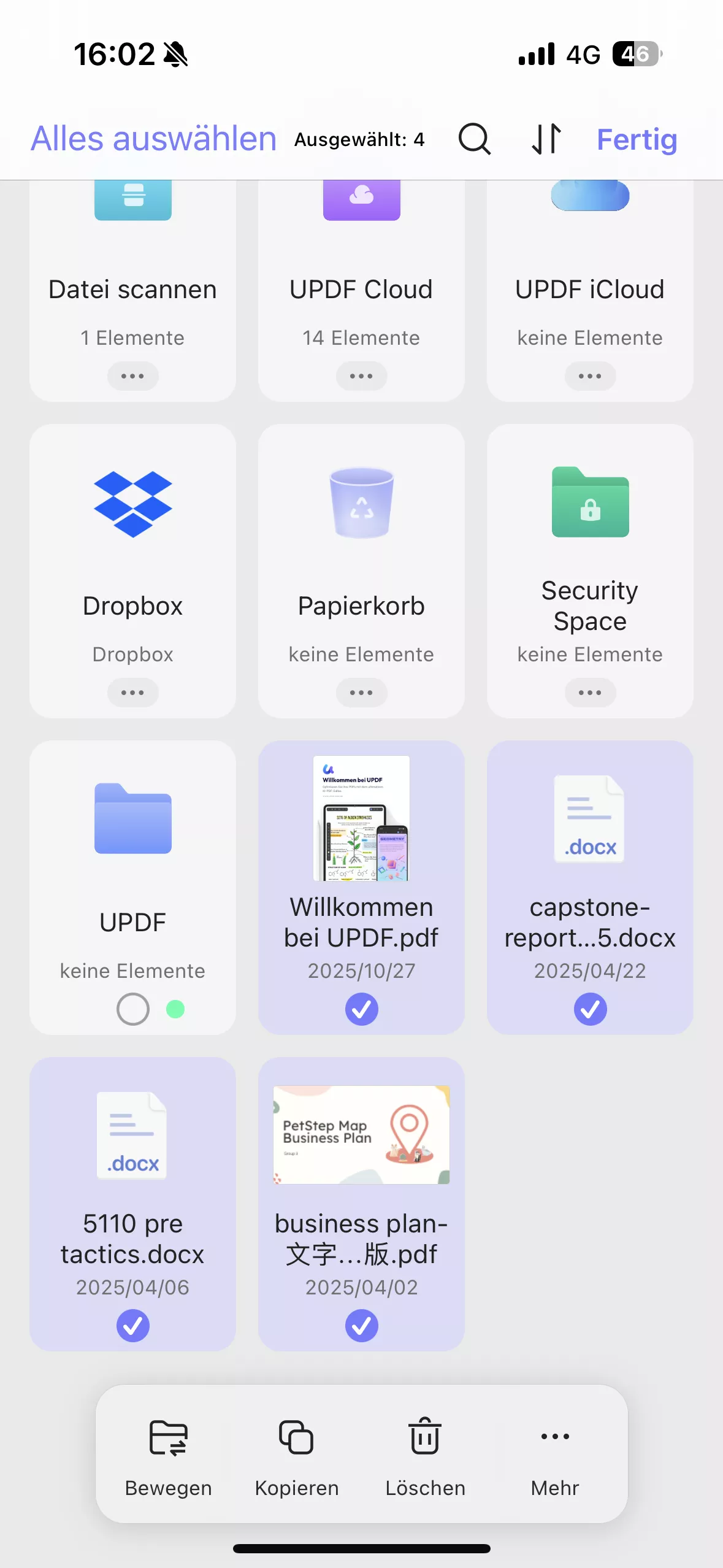 Dateien in einen neuen Ordner verschieben