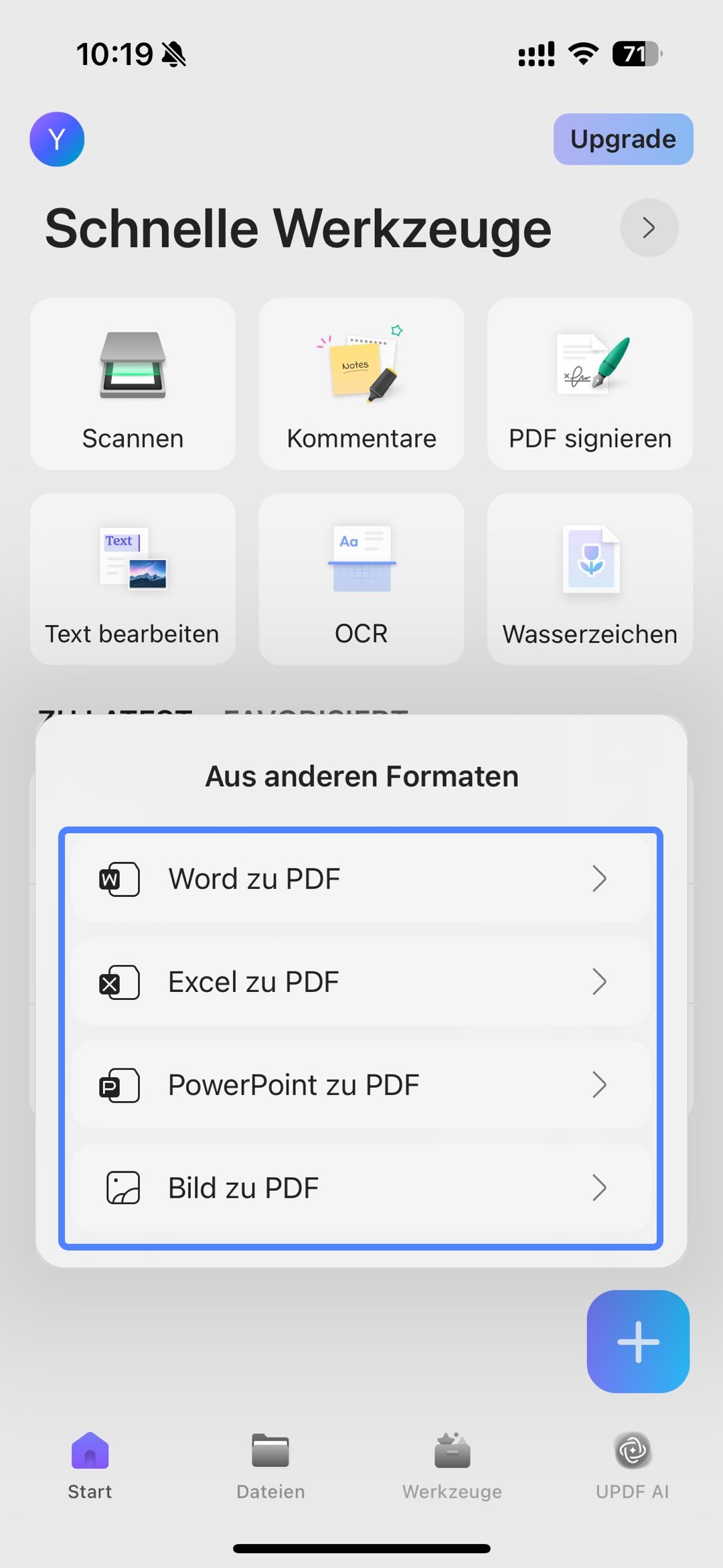 wählen Sie „Aus anderen Formaten“ aus