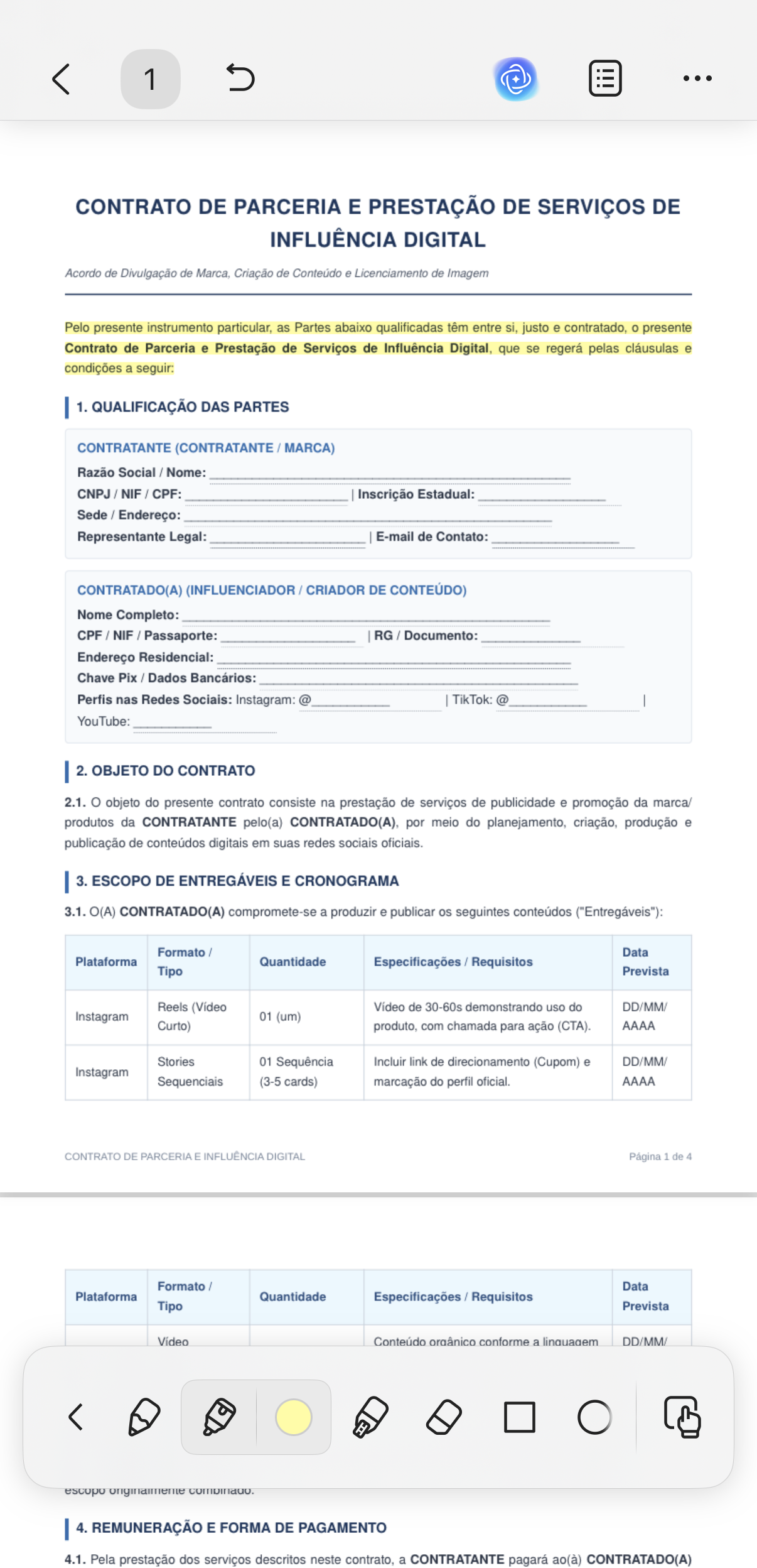desenhar em PDF usando UPDF no celular