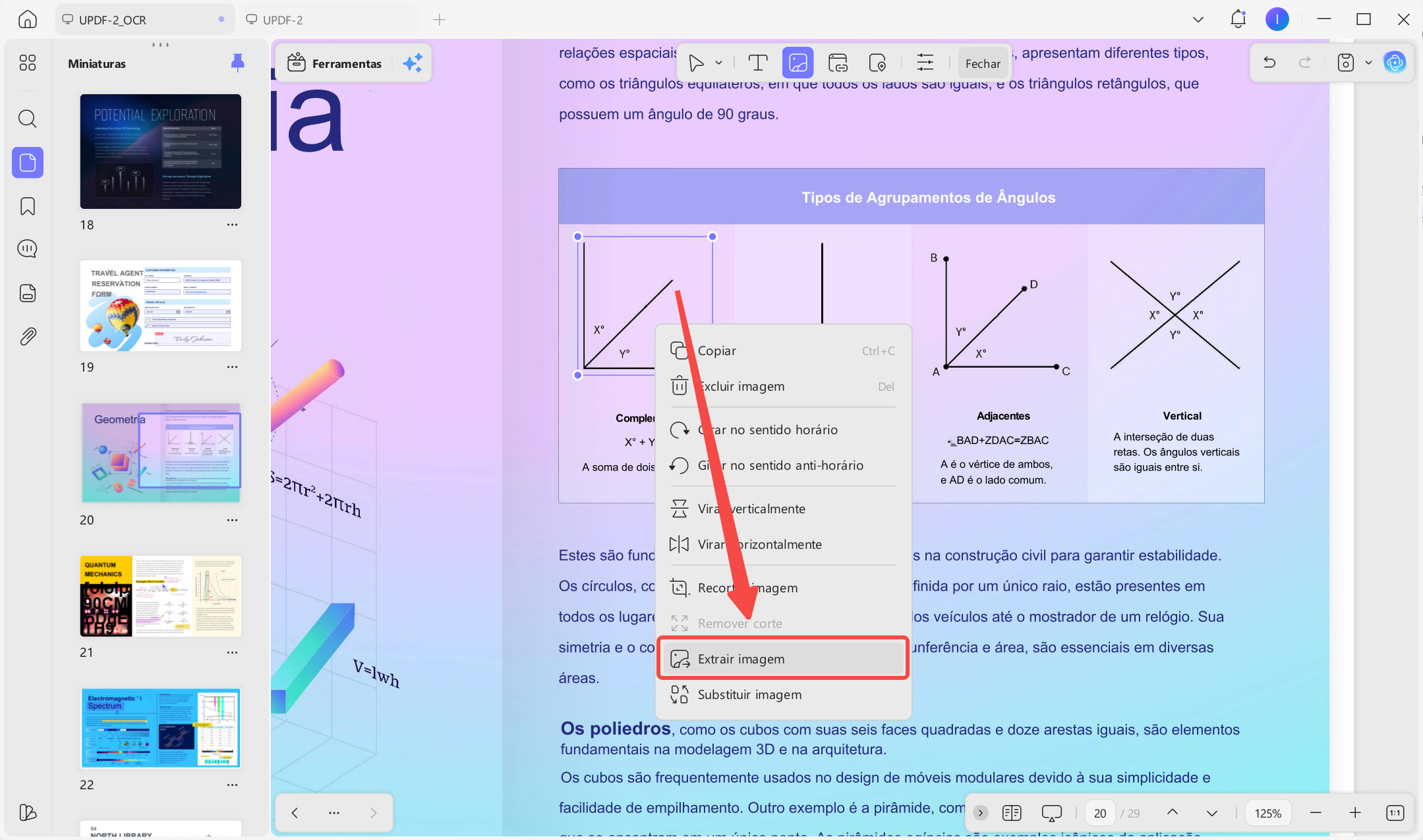 extrair imagem de pdf no updf