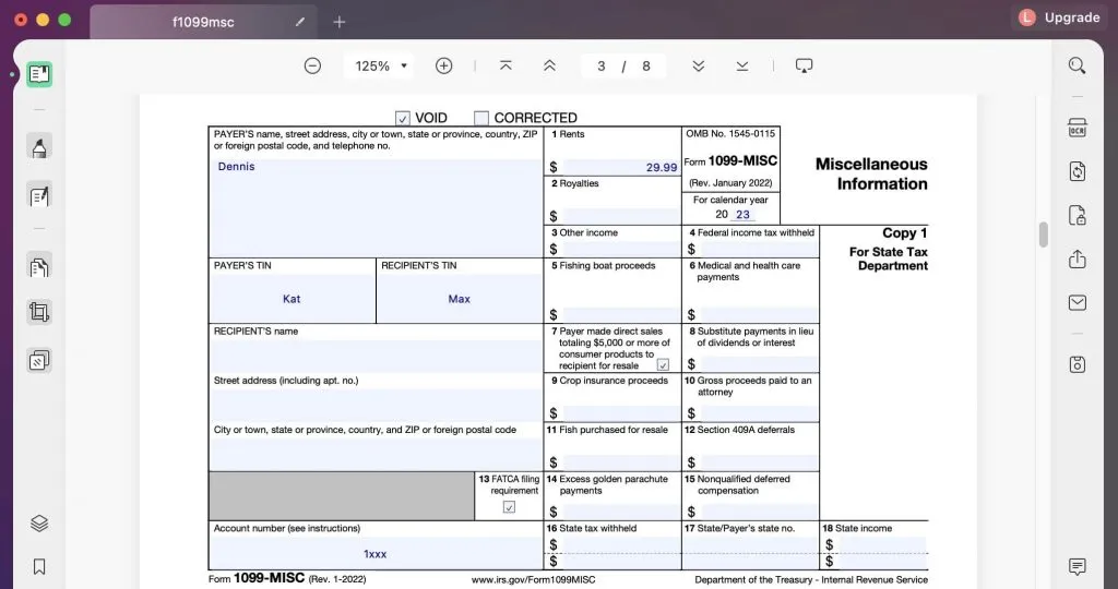 fill in a pdf form on mac with updf