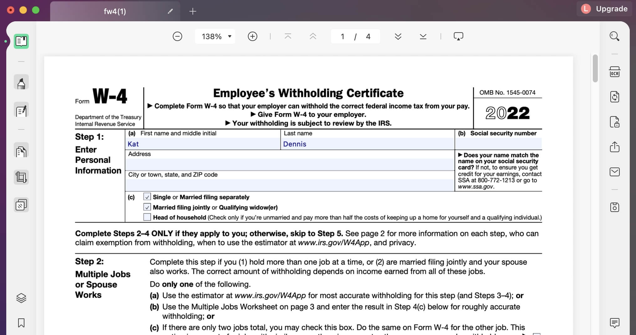 How to Fill out a W4 Form for Free UPDF