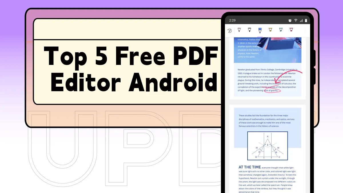 Top 5 Free PDF Editor Android in 2023