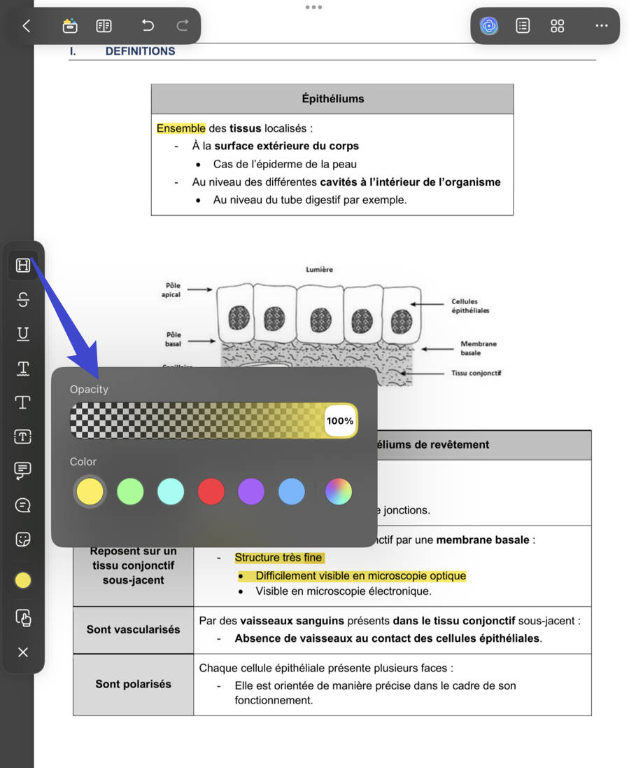 change highlight color in UPDF iPad