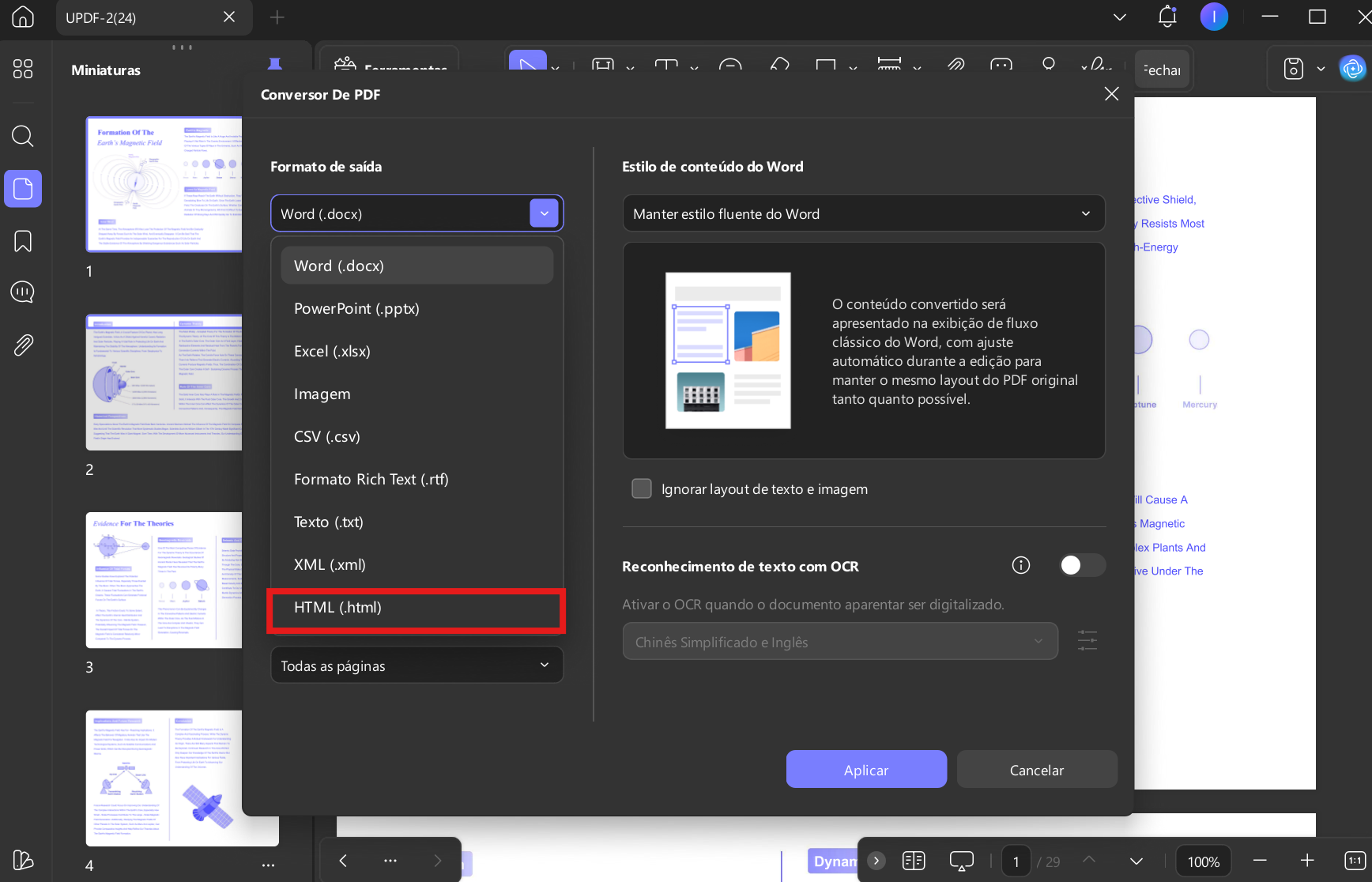 url pdf para html