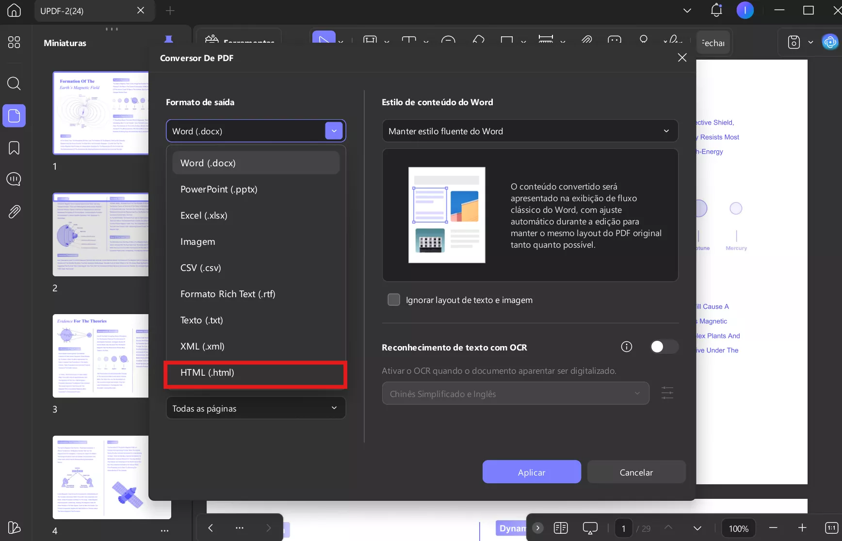 url pdf para html