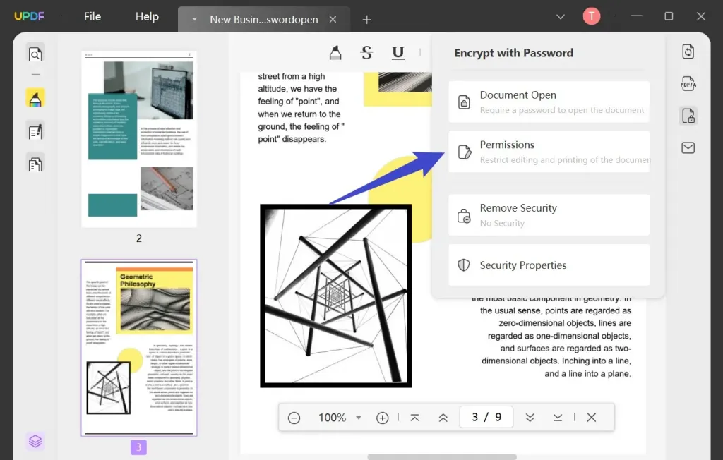 añadir contraseña de permisos a pdf